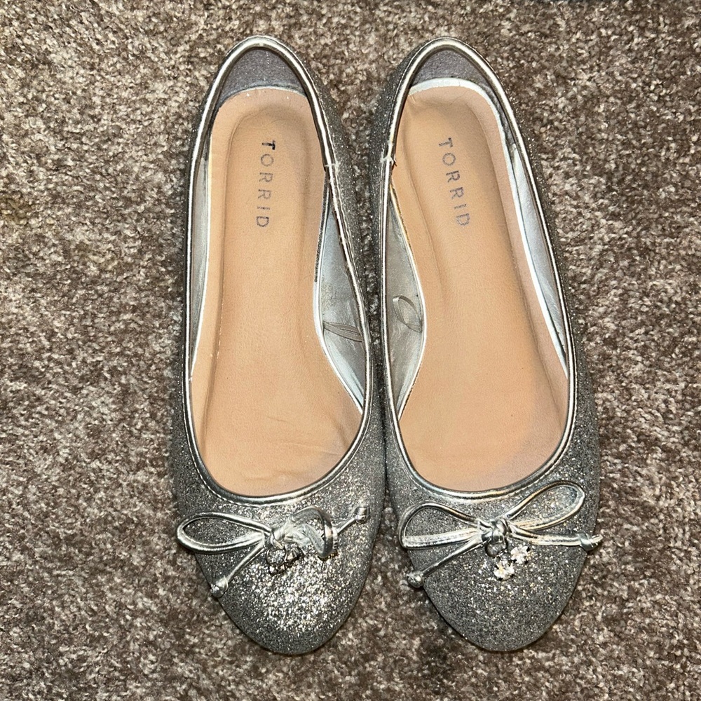 Torrid Silver Glitter Flats